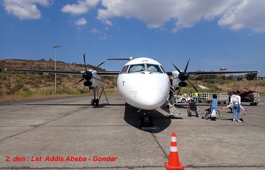 02 Gondar leží 600 km severně od Addis Abeby. Letí se 1,5 hodiny nad neobydlenými horami.